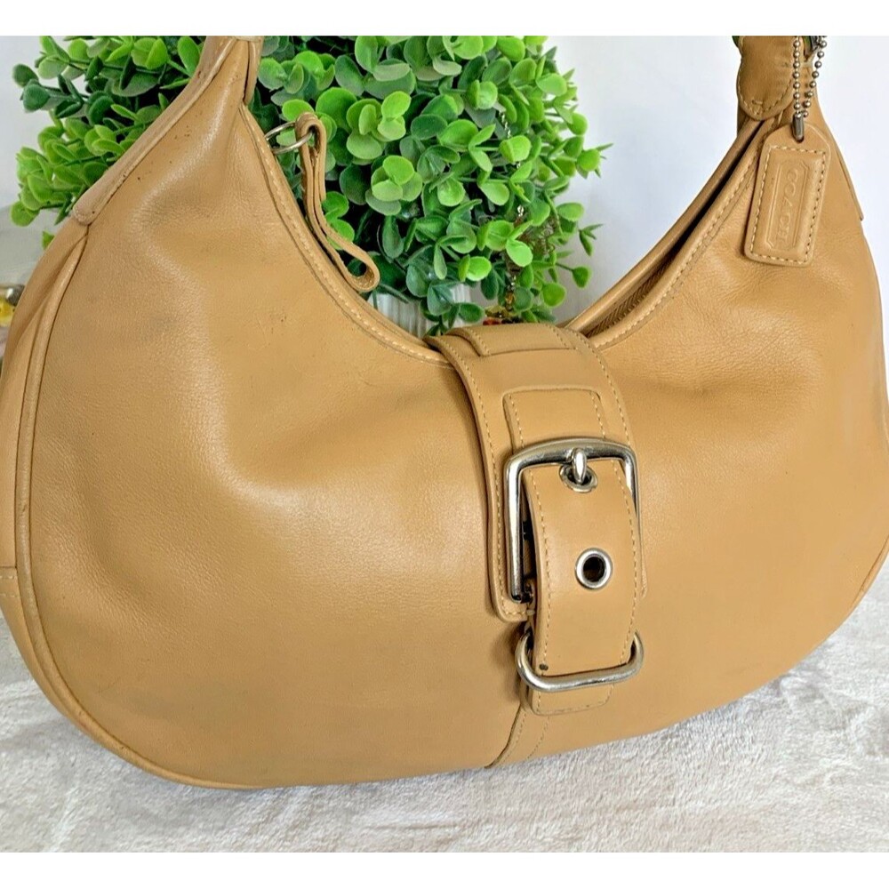 Coach Vintage Hamptons Leather Buckle Hobo Shoulder Bag 7548 Camel Tan - Picture 5 of 16